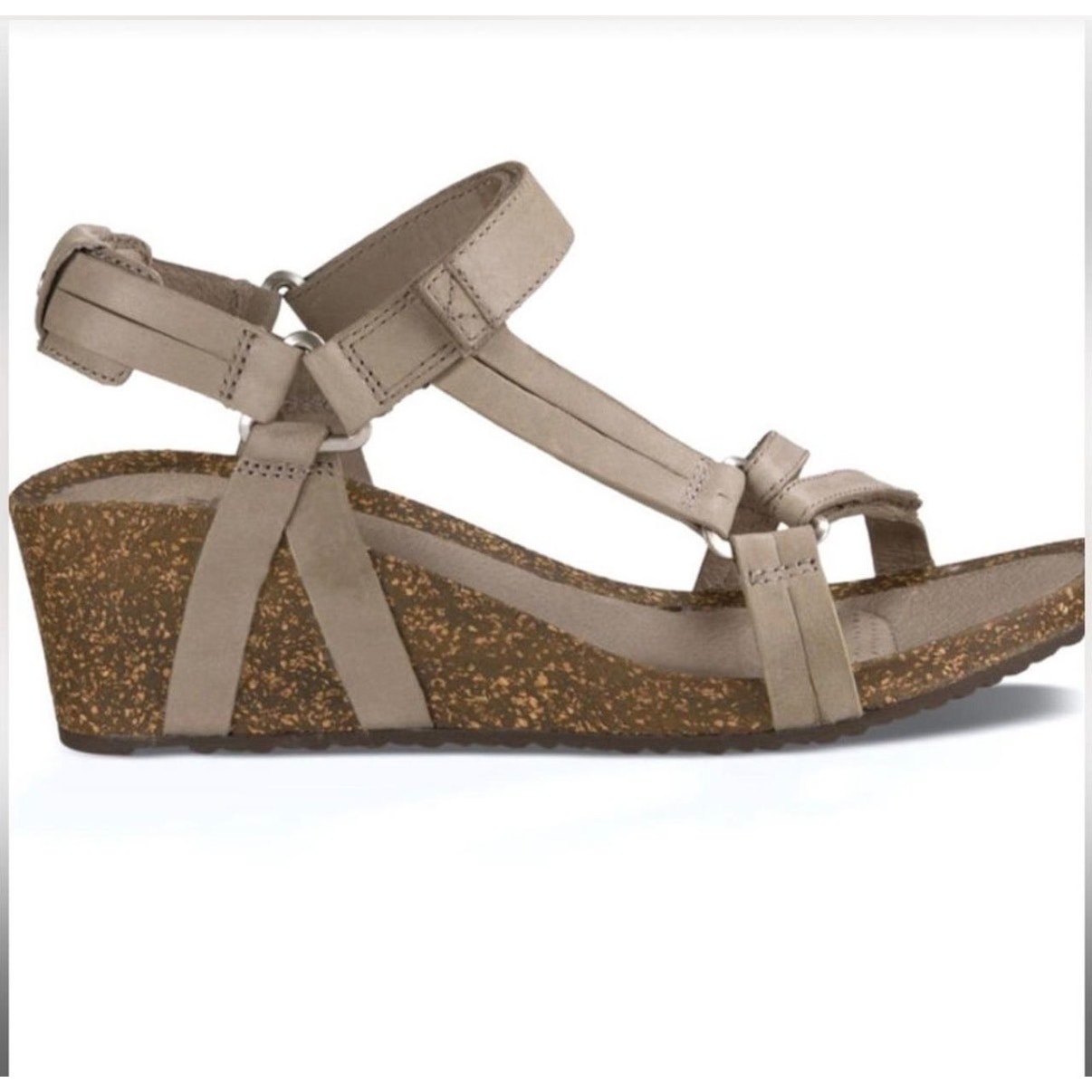 Teva Ysidro Universal Wedge Sandal Taupe Tan Leather Women’s Size 9